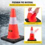 VEVOR safety cones with unbreakable pvc and compression resistance in harsh weather.