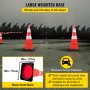 VEVOR Safety Cones, 8 x 30" Traffic Cones, PVC Orange Construction Cones, Reflective Collars Traffic Cones w/ Black Weighted Base Used for Traffic Control, Driveway Road Parking and School Improvement