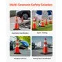 VEVOR Safety Cones, 8 x 30\" Traffic Cones, PVC Orange Construction Cones, Reflective Collars Traffic Cones with Black Weighted Base Used for Traffic Control, Driveway Road Parking and School Improvem