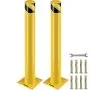 VEVOR Safety Bollard, 36 Inch Height Bollard Post, 4.5 Inch Diameter Steel Pipe Safety Bollard Post, Yellow Steel Bollard, Steel Safety Bollard with 8 Anchor Bolts, Perfect for Traffic-Sensitive Area