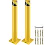 Bezpečnostný stĺpik VEVOR, stĺpik s výškou 36 palcov, bezpečnostný stĺpik z oceľovej rúry s priemerom 4,5 palca, žltý oceľový stĺpik, oceľový bezpečnostný stĺpik s 8 kotviacimi skrutkami, ideálne pre oblasti citlivé na premávku