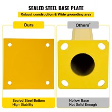 VEVOR Safety Bollard Steel Bollard Post Yellow Pipe Steel Barrier 36" H 5.5" D