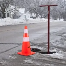 VEVOR Safety Cones, 28 in/73 cm Height, 10 PCS PVC Orange Traffic Cone with 2 Reflective Collars and Weighted Base, Used for Traffic Control, Driveway Road Parking and School Improvement