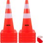 Cones de segurança VEVOR, 28 pol./73 cm de altura, cone de trânsito laranja de PVC de 12 PCS com 2 colares reflexivos e base ponderada, usado para controle de tráfego, estacionamento em estradas e melhorias escolares