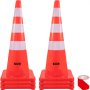 VEVOR Safety Cones, 6" x 36" Traffic Cones, PVC Orange Construction Cones, Reflective Collars Traffic Cones with Weighted Base Used for Traffic Control, Driveway Road Parking and School Improvement