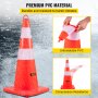 VEVOR Safety Cones, 10PCS 28\" Traffic Cones, PVC Orange Construction Cones, 2 Reflective Collars Traffic Cones with Weighted Base and Hand-Held Ring Used for Traffic Control, Driveway Road Parking