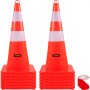 VEVOR Sikkerhedskegler Trafikkegler 12 x 28" Orange reflekterende kraver Vejkegler