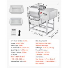 Vacuum Meat Tumbler Marinator Machine 40L for Chicken Steak Fish Commercial Use