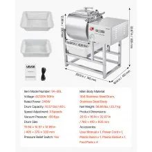 Vacuum Meat Tumbler Marinator Machine 40L for Chicken Steak Fish Commercial Use