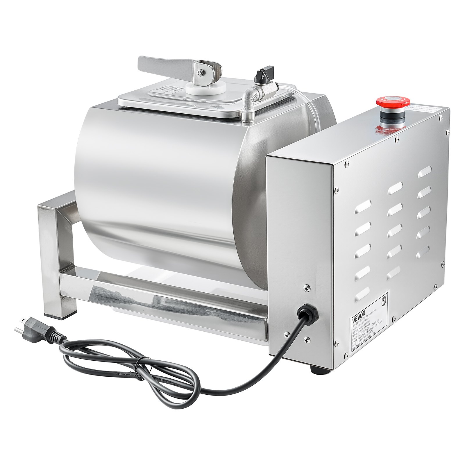 VEVOR Meat Tumbler Marinator, 10L Vacuum Tumbler Marinating Machine with Automatic Bidirectional Rotation, Stainless Steel Vacuum Curing Machine for Chicken Steak Pork, Home & Commercial Use