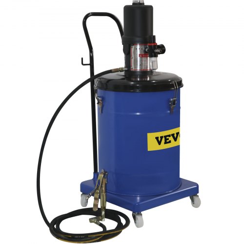VEVOR Grease Pump 10 Gallon 40L Air Operated Grease Pump, 1.3L/Min Pneumatic Grease Bucket Pump, 48-52MPa Portable Grease Pump, 80:1 Ratio Oil Bucket Pump, with Pressure Hydraulic Hose, Grease Gun