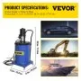 VEVOR Grease Pump 10 Gallon 40L Air Operated Grease Pump, 1.3L/Min Pneumatic Grease Bucket Pump, 48-52MPa Portable Grease Pump, 80:1 Ratio Oil Bucket Pump, with Pressure Hydraulic Hose, Grease Gun