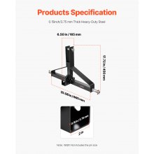 3 Point 2" Receiver Trailer Hitch Category 1 Tractor Quick Hitch Drawbar Adapter