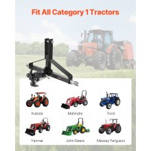 3 Point 2 in Trailer Hitch Receiver Tractor Drawbar Adapter Heavy Duty Steel