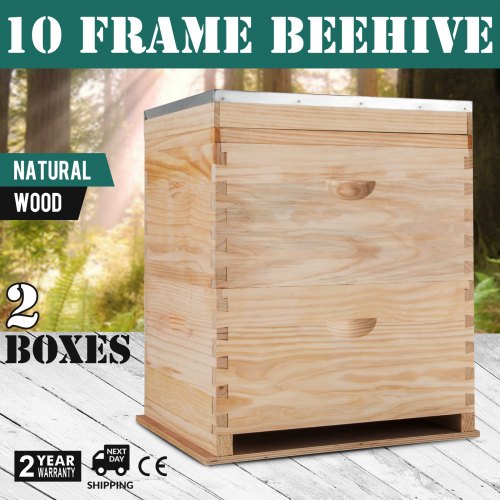 Ultra Simple Beehive Langstroth BeeHive 1 Deep 1 Medium Top Quality Natural Wood
