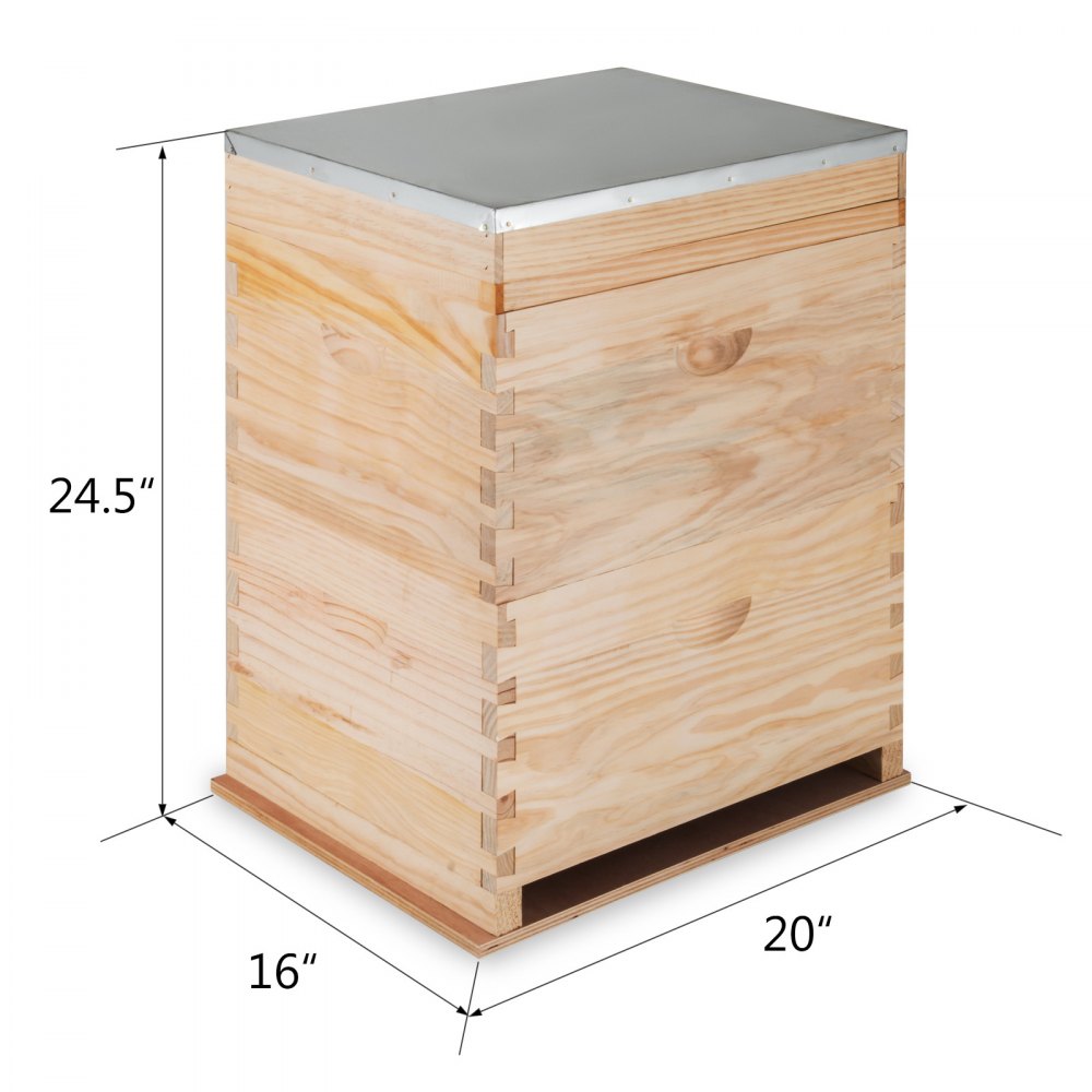 Ultra Simple Beehive Langstroth BeeHive 1 Deep 1 Medium Top Quality Natural Wood