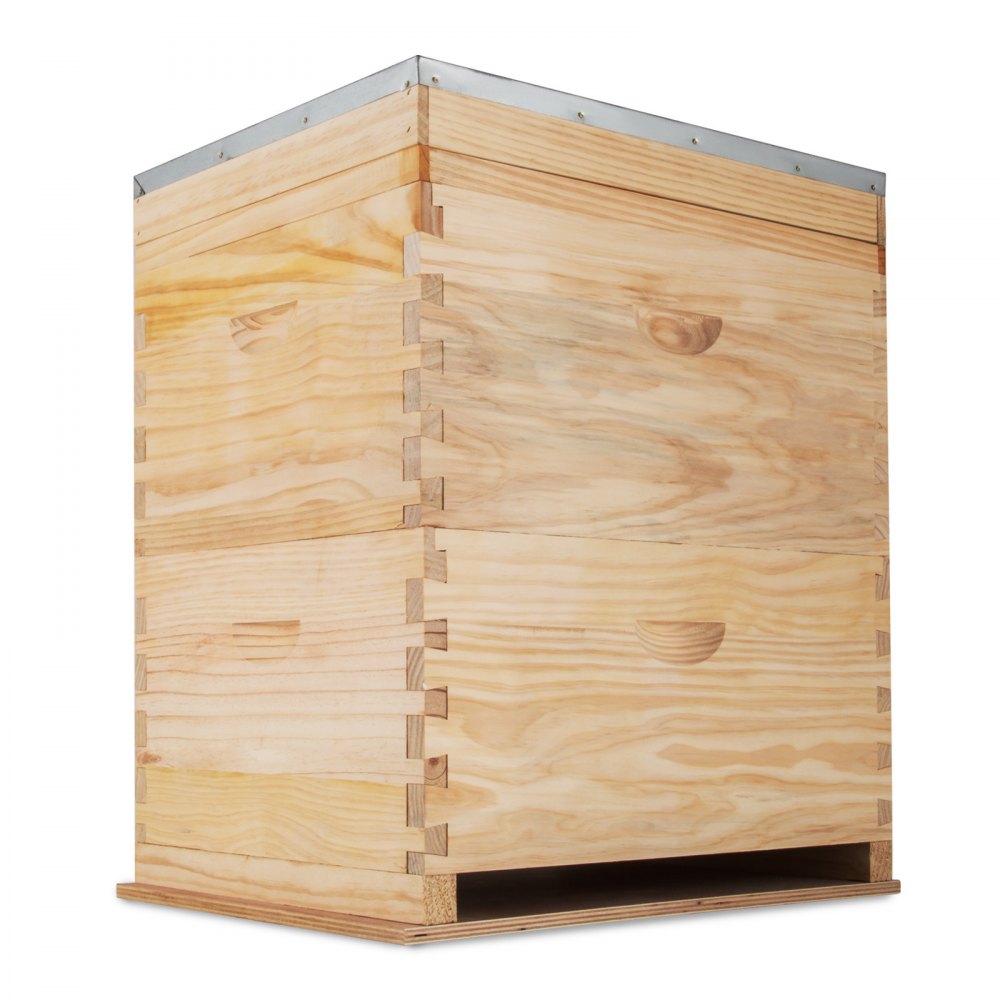 Ultra Simple Beehive Langstroth BeeHive 1 Deep 1 Medium Top Quality Natural Wood