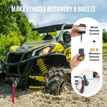 VEVOR Electric Winch ATV UTV 4000 lb Steel Cable IP55 Waterproof Remote Control