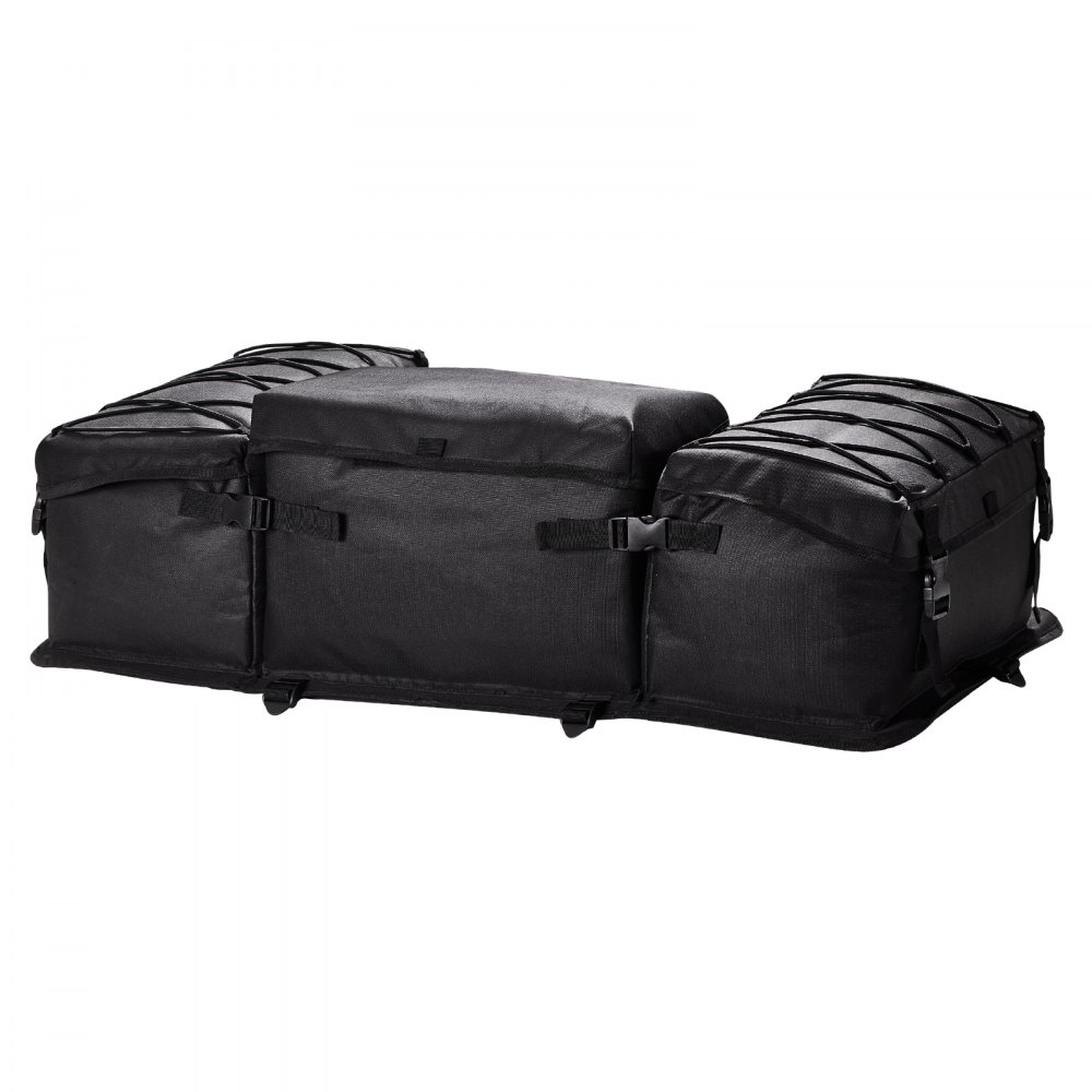 VEVOR ATV Rear Storage Bag, 50L ATV Rear Cargo Bag with Sponge Seat Cushion & Bottle Holder, 600D Oxford Cloth Rear Seat Gear Bag Fit Most ATVs with Rear Rack, Compatible with ATV, UTV, Can-Am Vehicle