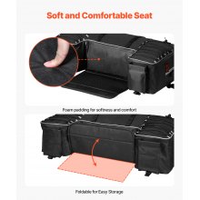 60L ATV Rear Storage Bag 600D Oxford Cloth Rear Cargo Bag with Waterproof Cover