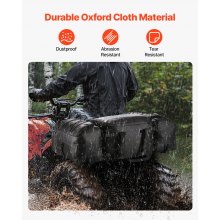 74L ATV Rear Storage Bag 600D Oxford Cloth Rear Cargo Bag with Sponge Cushion