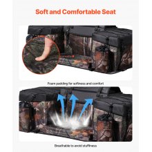 68L ATV Rear Storage Bag 600D Oxford Cloth Rear Cargo Bag with Sponge Cushion