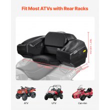 ATV Rear Storage Box Lounger 95L Waterproof ATV Cargo Box with Seat & Backrest