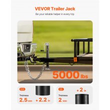 VEVOR A Frame Trailer Jack Bolt on Trailer Tongue Jack 5000 lbs 15-inch Travel
