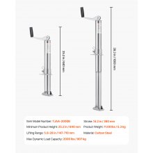 A Frame Trailer Jack Bolt on Trailer Tongue Jack 2000 lbs 14.2" Travel