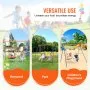 VEVOR Swing Sets for Backyard, 440lbs Load Capacity Swing Set, with 1 Saucer Swing Seat, 1 Belt Swing Seat, Heavy Duty A-Frame Metal Swing Stand and Adjustable Rope, Swingset Outdoor for Kids