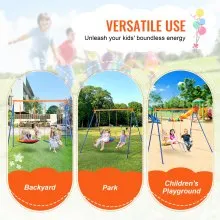 VEVOR Swing Sets for Backyard 1 Saucer 1 Belt Swing Seat A-Frame Metal Stand