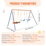 VEVOR gungsatser för bakgård 1 fat 2 bältes gungstolar A-ram metallstativ