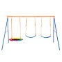 VEVOR Swing Sets for Backyard 1 Saucer 2 Belt Swing Seats A-Frame Metal Stand