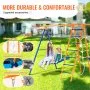 VEVOR Swing Sets for Backyard, 6 in 1 Swing Set with 2 Swings, Trapeze Bar, Climbing Ladder, Climbing Net, and Basketball Hoop, 440lbs Load Capacity Heavy-Duty Metal Swingset Outdoor for Kids Ages 3+