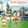 VEVOR Swing Sets for Backyard, 3-in-1 Toddler Swing Set with 4 Sandbags, Foldable Metal Stand, Easy to Assemble, Swingset Indoor/Outdoor for Kids 3-6 Years, Youth 6-10 Years and Teenagers 10+