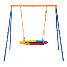 VEVOR Swing Sets for Backyard 40in Saucer Swing Seat A-Frame Metal Stand 440lbs