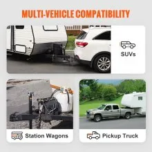 VEVOR A-Frame Trailer Coupler, Fits 2-Inch Hitch Ball Size, 8000 lbs Towing Capacity, Heavy Duty Steel Coupler, Ideal for Towing Station Wagons, Pickup Trucks, SUVs, Campers, Black Coating Surface