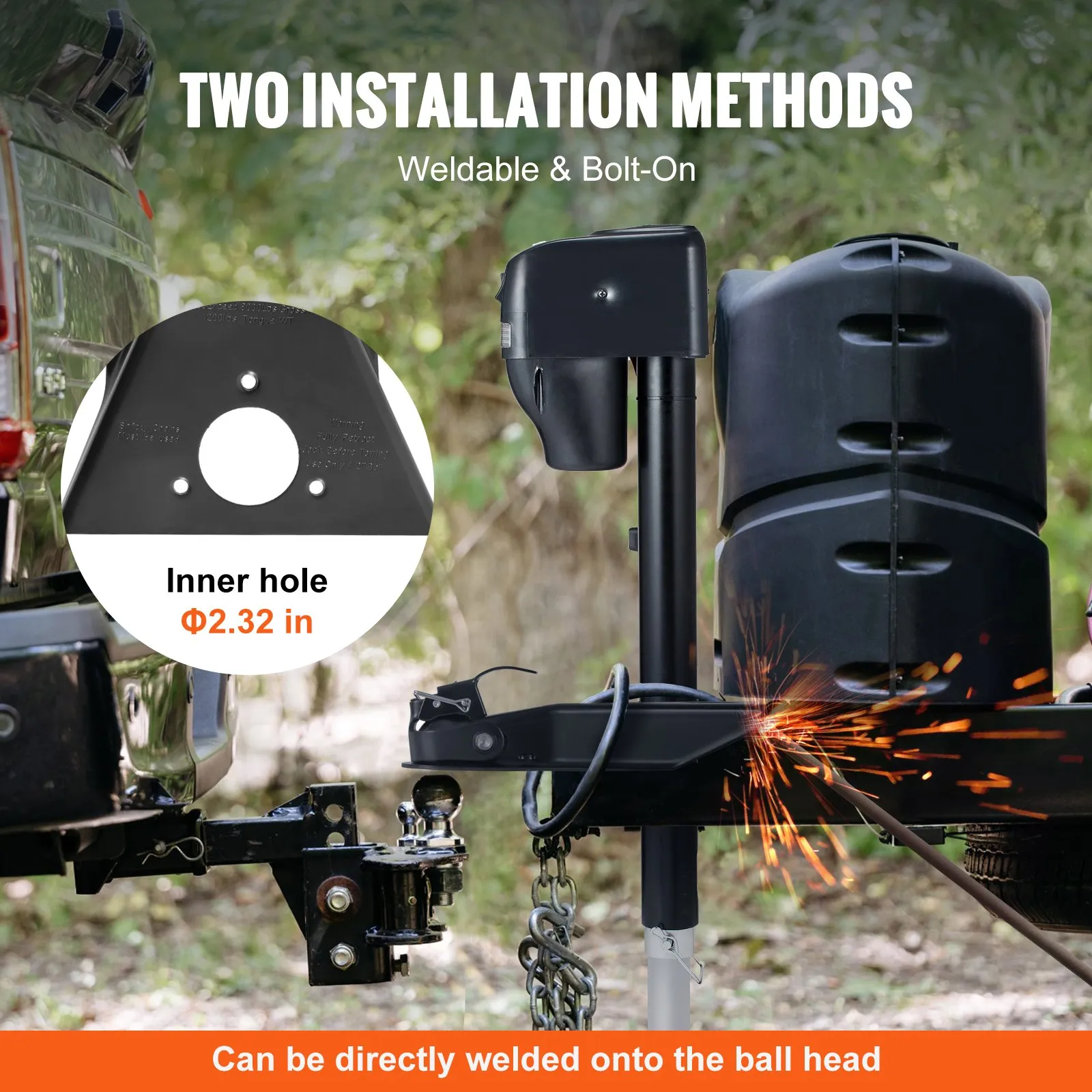 VEVOR A-Frame Trailer Coupler, Fits 2-Inch Hitch Ball Size, 8000 lbs Towing Capacity, Heavy Duty Steel Coupler, Ideal for Towing Station Wagons, Pickup Trucks, SUVs, Campers, Black Coating Surface