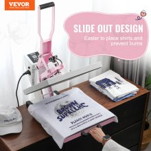 VEVOR Heat Press Machine 15x15 in Slide Out Heat Transfer Machine T-Shirts Pink