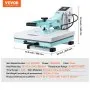 VEVOR Heat Press Machine 15" x 15" Digital Slide Out Heat Transfer Machine, for T-Shirts/Pillows/Bags, Fast and Even Heating, 2-Layer Insulation Cotton, Heat Transfer Machine, Precise Control, Green