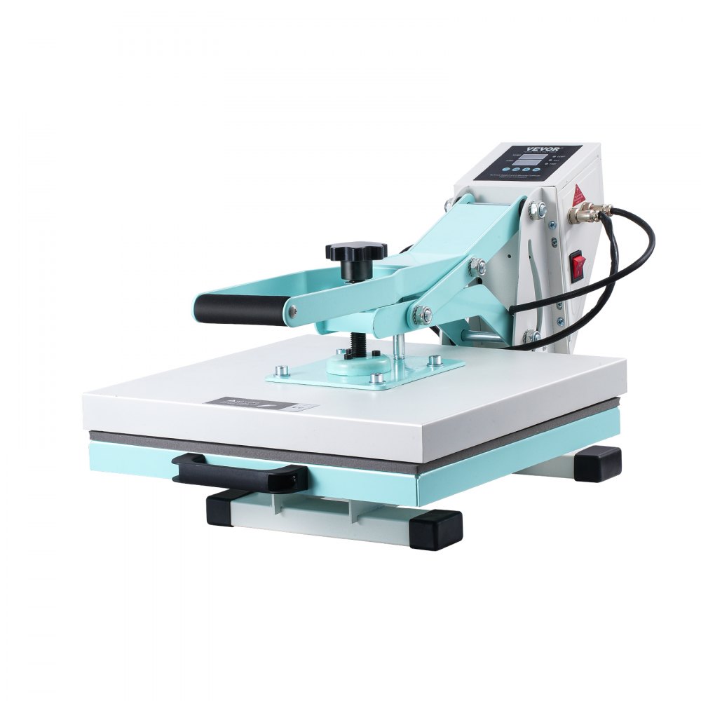 VEVOR Heat Press, 15 x 15 inch Digital Heat Press Machine, Slide Out Heat Transfer Machine, Fast and Even Heating, 2-Layer Insulation Cotton, Heat Transfer Machine for T-Shirts/Pillows/Bags, Green