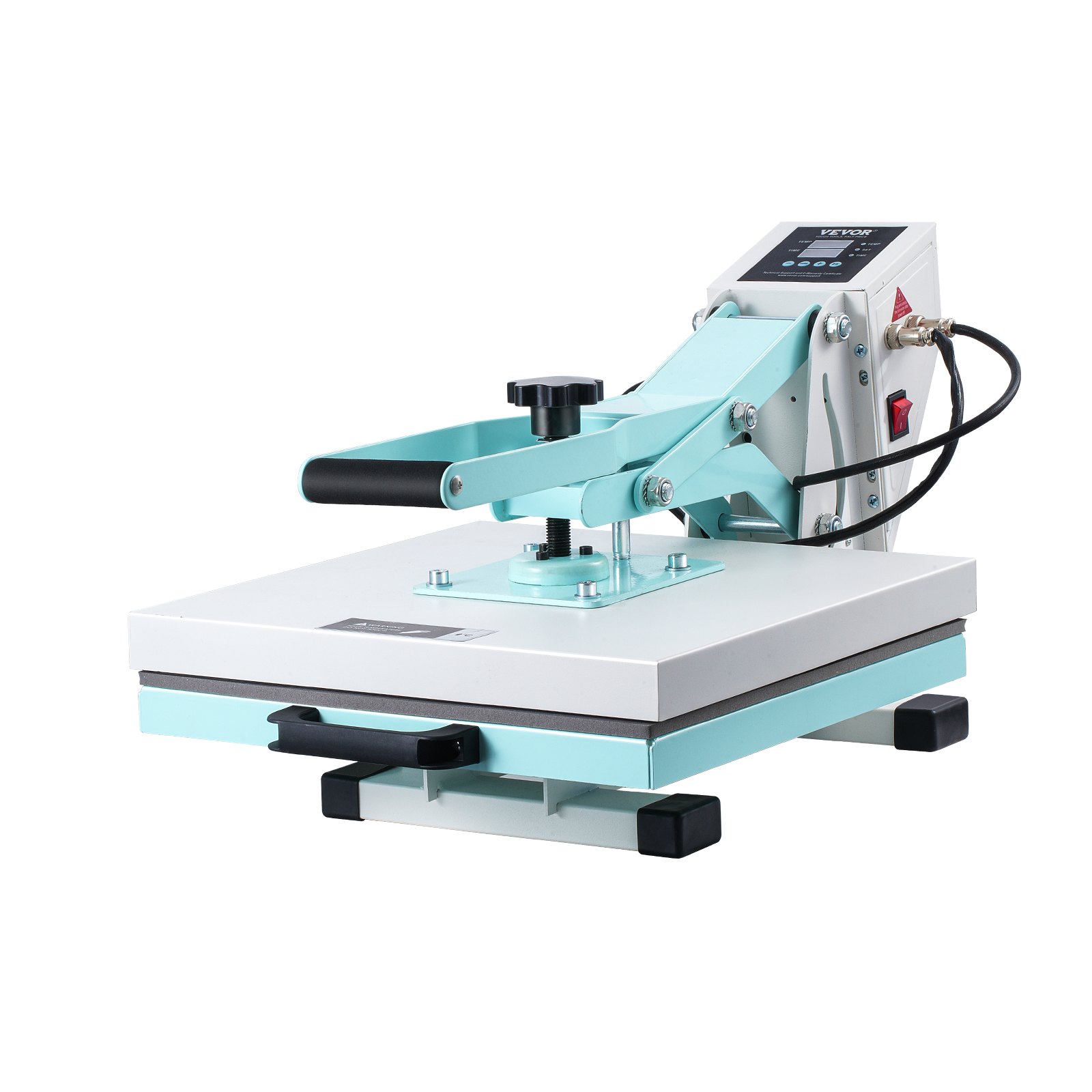 VEVOR Heat Press, 15 x 15 inch Digital Heat Press Machine, Slide Out Heat Transfer Machine, Fast and Even Heating, 2-Layer Insulation Cotton, Heat Transfer Machine for T-Shirts/Pillows/Bags, Green