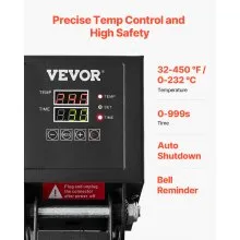VEVOR Heat Press, 15 x 15 inch Heat Press Machine for T-shirts, Fast and Even Heating, Easy to Use, High Pressure for Digital Industrial-Quality Sublimation Printer for Transfer Vinyl, T-shirt, Black