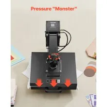 VEVOR Heat Press, 15 x 15 inch Heat Press Machine for T-shirts, Fast and Even Heating, Easy to Use, High Pressure for Digital Industrial-Quality Sublimation Printer for Transfer Vinyl, T-shirt, Black