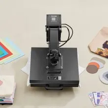 VEVOR Heat Press, 15 x 15 inch Heat Press Machine for T-shirts, Fast and Even Heating, Easy to Use, High Pressure for Digital Industrial-Quality Sublimation Printer for Transfer Vinyl, T-shirt, Black