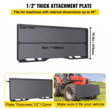 VEVOR Skid Steer Mount Plate 0.47" Thick Skid Steer Attachment Plate High Quality Steel Quick Attachment Loader Plate with 3 Additional Welding Rods Easy to Weld or Bolt to Different Accessories