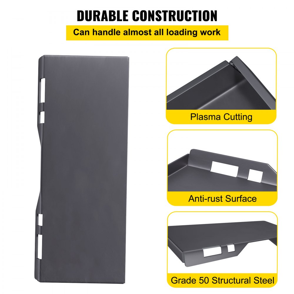 VEVOR Skid Steer Mount Plate Thick Skid Steer Attachment Plate Steel Quick Attachment Loader Plate with 3 Additional Welding Rods Easy to Weld or Bolt to Different Accessories (5/16")
