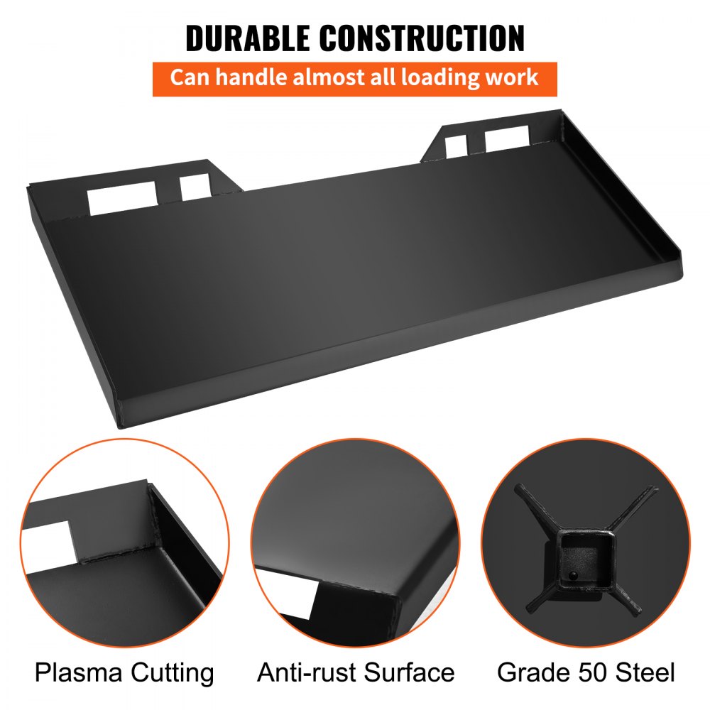 VEVOR 1/4\" Thick Plate 3/8\" Top Bar Thic Quick Tach Attachment Mount Plate Skid Steer Bobcat