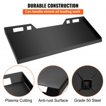 VEVOR  1/4\" Thick Plate 3/8\" Top Bar Thic Quick Tach Attachment Mount Plate Skid Steer Bobcat