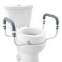 VEVOR zvýšené záchodové sedátko, 3,5" výška zvýšená, nosnost 300 lb, pro standardní kulatou toaletu, hliníkové madlo, s EVA polstrováním područek, pro starší, handicapované, pacienty, těhotné, lékařské